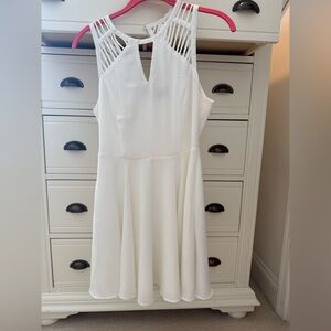 Sparkle & Fade White Sleeveless Mini Dress